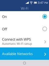 The advanced Wi-Fi settings menu appears. Disconnect Wi-Fi You may wish to disconnect from a connected Wi-Fi network without turning Wi-Fi off. 1.