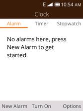 The alarm is set. Phone at Alarm Time At the set alarm time, the phone sounds the alarm and/or vibrates.