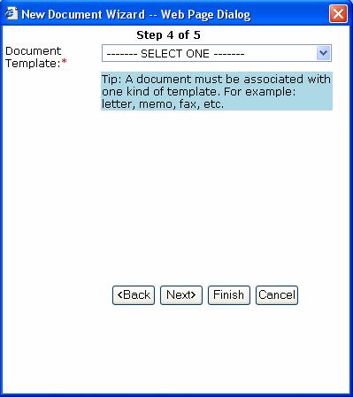Document Wizard - Step 5: Document Looping The fifth window determines