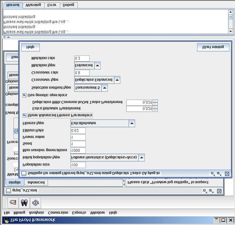 150 Implementation Figure 7.7: Main Interface of the DGA plug-in. (Duplicates+Arcs) is also provided in the DGA plug-in. 7.4 Arc Pruning plug-in The post-processing step that prunes arcs from a model is implemented as the analysis plug-in Prune Arcs.