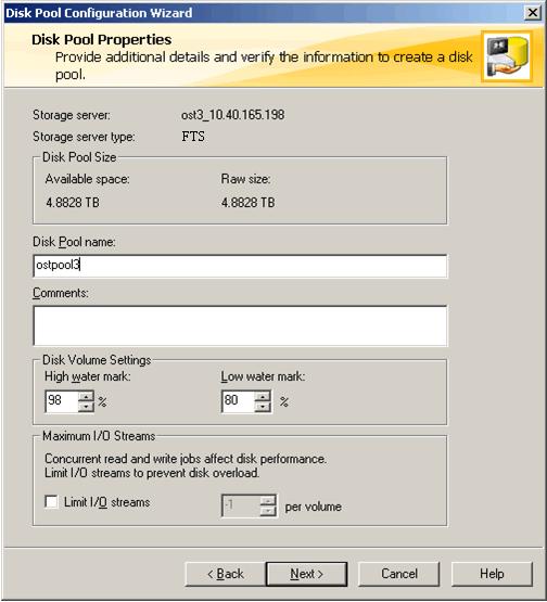 Configuring Symantec NetBackup (Media Server) NetBackup and Backup Exec OST Guide Figure 19: Disk Pool Properties 7. Enter a Disk Pool name, and check the other information to make sure it is correct.