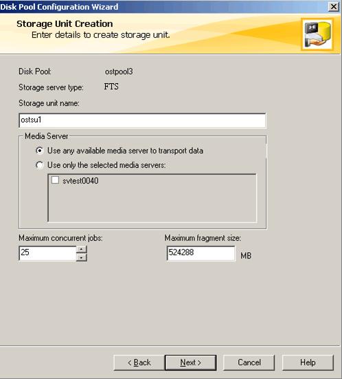 Configuring Symantec NetBackup (Media Server) NetBackup and Backup Exec OST Guide Figure 21: Storage Unit Creation Details 9.