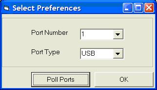 Figure 3. Select Preferences Window Selecting the Communication Port If the DS9123O is connected when the DS2784 EV kit is started, the software starts up automatically.