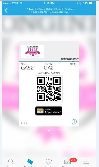 MOBILE ENTRY FOR TICKETS PURCHASED FROM TICKETMASTER.