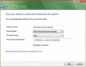 Ak máte Windows Vista s balíkom Service Pack 2 alebo Feature Pack pre bezdrôtové pripojenie a router pripájate prvýkrát, Vista vám umožní jednoduché nastavenie a zabezpečenie svojej bezdrôtovej siete