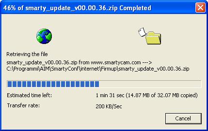 If attempting to initialize the firmware download process without first establishing an Internet connection, the system will prompt.