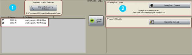 285.3.2 Firmware update section Once the latest firmware updates successfully downloaded, SmartyCam can be updated.