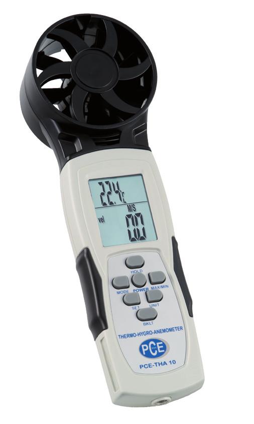 / weight sensor: 35 x 400 mm / 257 g (total) Vane anemometer with flexible probe, battery, storage box, instruction