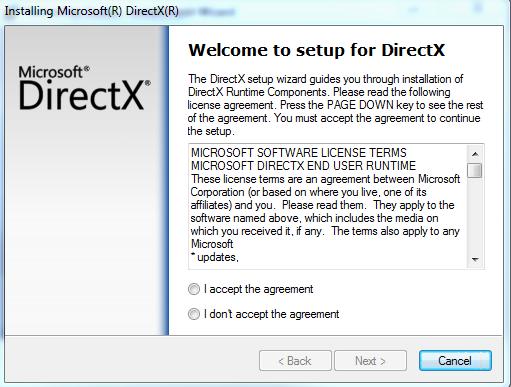 15 Installing Direct X Web Components The PartnerPak Studio program requires several Microsoft components be installed