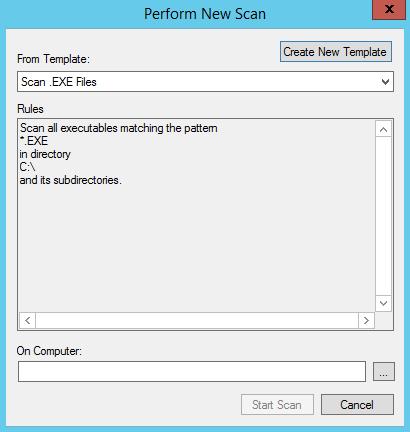 Using Application Control 2. Click Perform New Scan. Step Result: The Perform New Scan dialog opens. Figure 56: Perform New Scan Dialog 3.