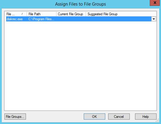 Using Application Control Assigning Files to File Groups After you create the necessary file groups and required parent-child relationships, you can assign executable files, scripts, and macros to