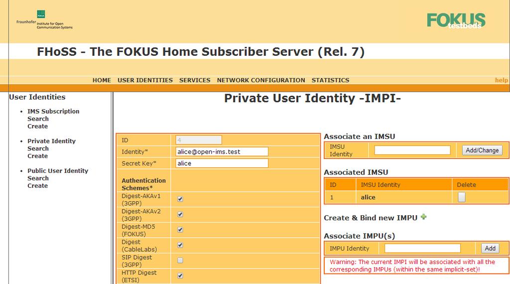 Figure 6.1: Screenshot showing web interface to FHoSS. 6.2.