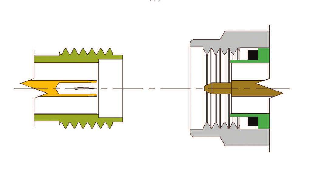 PIN HEIGHT The importance and role of RF coaxial connector pin height and its impact on electrical and mechanical performance. Fig. 1 Polarized male and female interfaces.