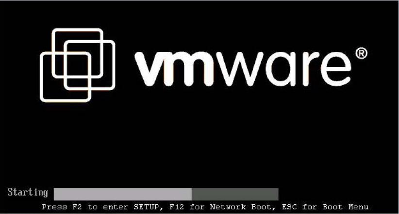 Figure 65) Using FDisk for setting offset VMware boot screen. If you miss the boot menu, the VM may appear to hang with a black screen with only a blinking cursor.