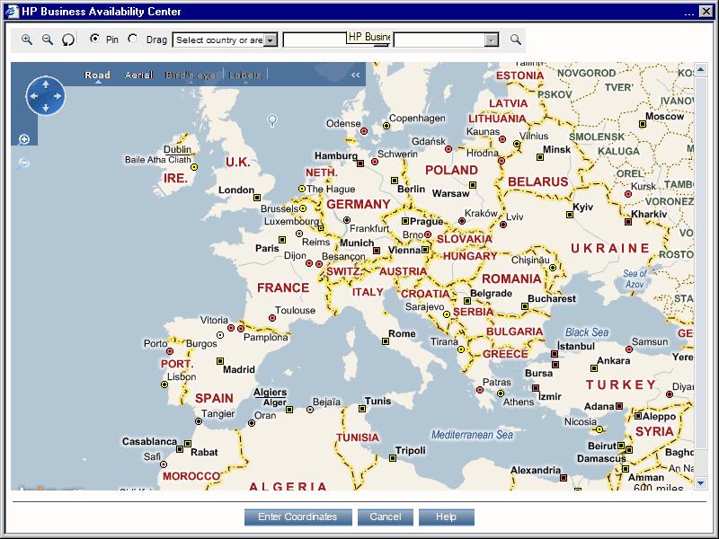 Chapter 24: Location Manager Geographical Map Dialog Box The Geographical Map dialog box enables you to select the geographical coordinates of any location.