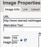 i. Changing Image Size: In the image properties window, the first tab has parameters for layout and size.