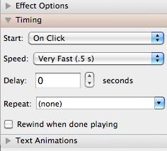 8. The timing of an animation can also be controlled in the Customer Animation window.