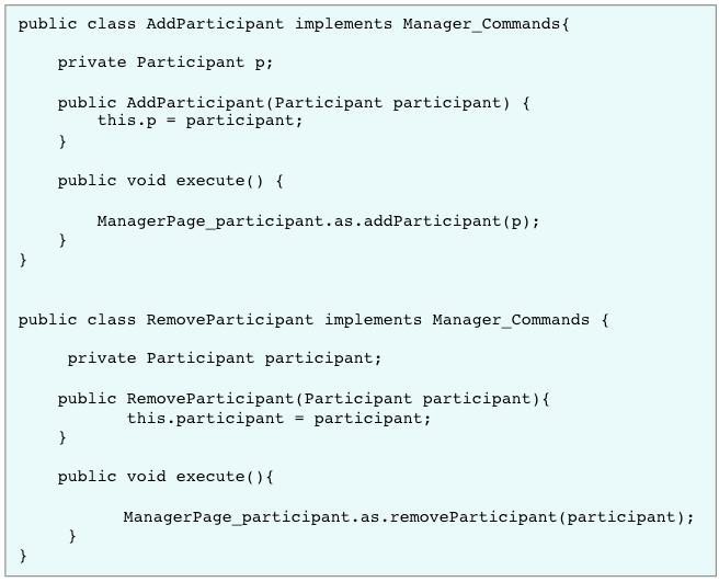 39 method by modifying the participants arraylist identified in ManagerPage_participant class.