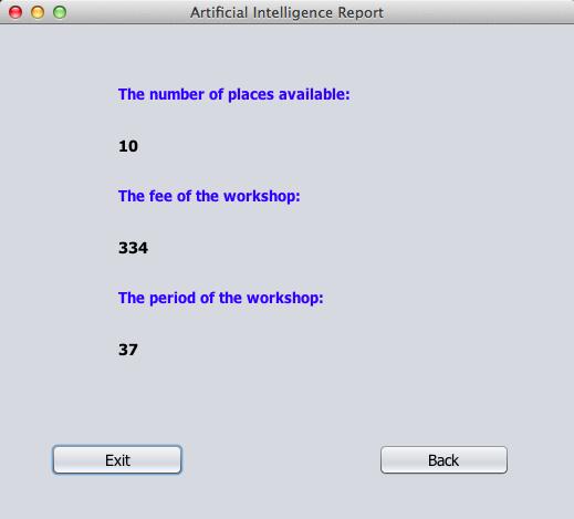 In the reports window, the employee can observe the changes that occurred in the workshop s information as shown in