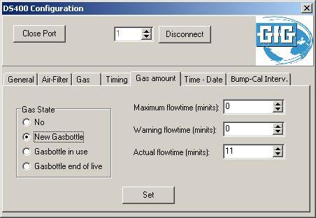 Note: Time is automatically adjusted to the PC time if the difference in time is greater than 10 seconds. Timing The timing for bump test and calibration parameters can be set on this screen.