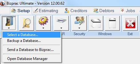 with Bizprac open, click on the Setup tab Step 2: Click on