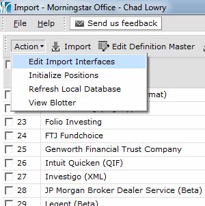 Selecting Microsoft Excel Interface Types Overview Selecting Microsoft Excel Interface Types Before you can begin importing from Microsoft Excel into Morningstar Office, you must select the import