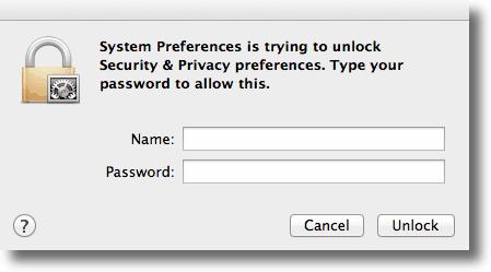 changed. Enter the password and then hit Unlock.