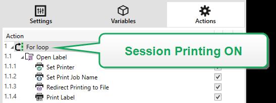 NOTE: Automation activates session printing automatically based on the configuration of actions. How does session printing start?