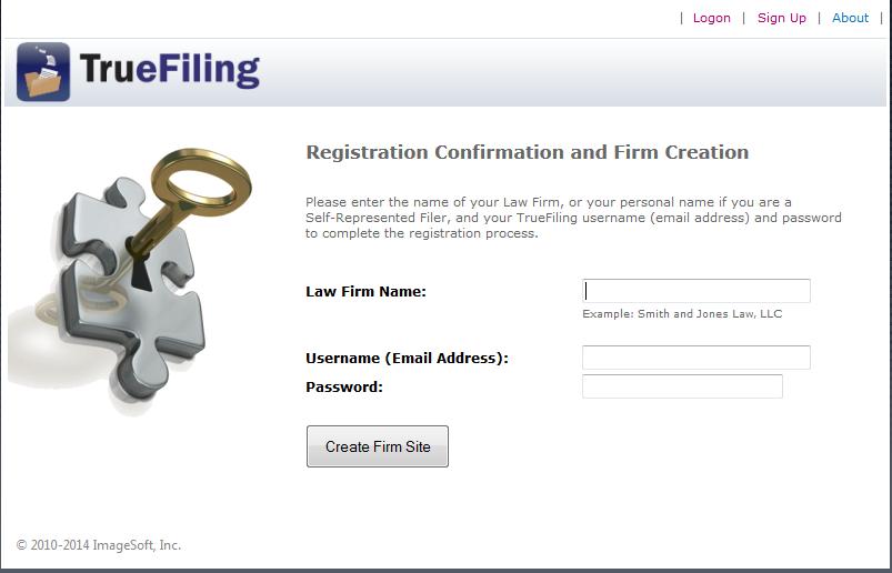 If you do not receive the email, check your spam folder. Make sure that your email filter allows email from truefilingadmin@truefiling.com.