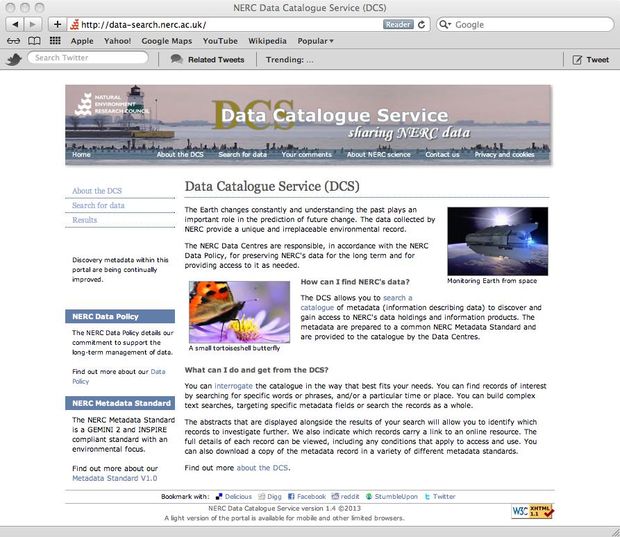 NERC Data Catalogue Service (DCS) CEDA