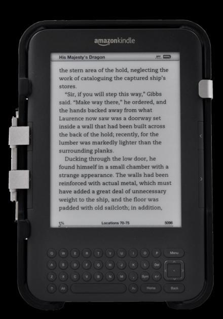 Push slider into place securing Kindle 3. 5.