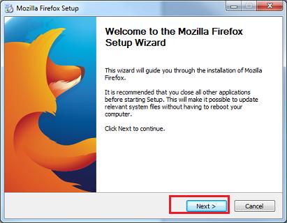 4.4 Install Firefox Once Firefox install files are downloaded (and
