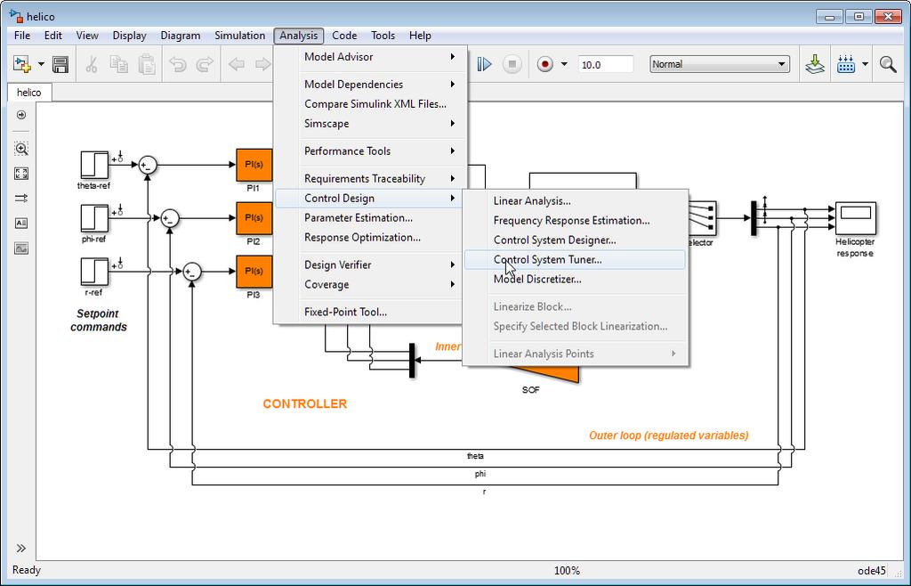 Control System Tuner App - Robust Control Toolbox Tune fixed-structure controllers in Simulink