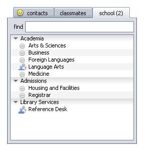 The School Tab The School tab lists the Help Desks that your institution has set up.