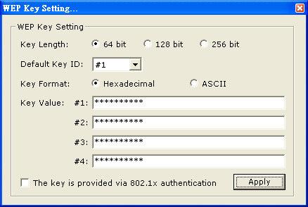5.2 WEP ENCRYPTION KEY SETTING You may want an additional measure of security on your wireless network, which can be achieved by using WEP (Wired Equivalent Privacy) encryption.
