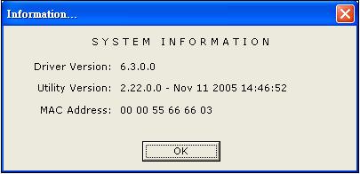 5.6 SYSTEM INFORMATION Click Information and the pop-up window will show the