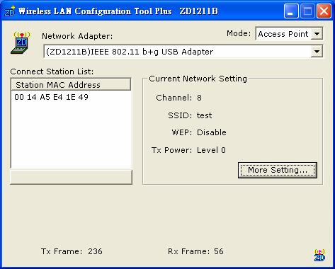 WLAN USB Adapter uses its own management software. All functions controlled by users are provided by this application.