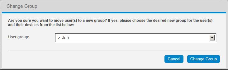 Change Group Membership 1. On the Users page, check the checkbox beside the name you want to change. 2. Click More Actions then click Change Group. 3.