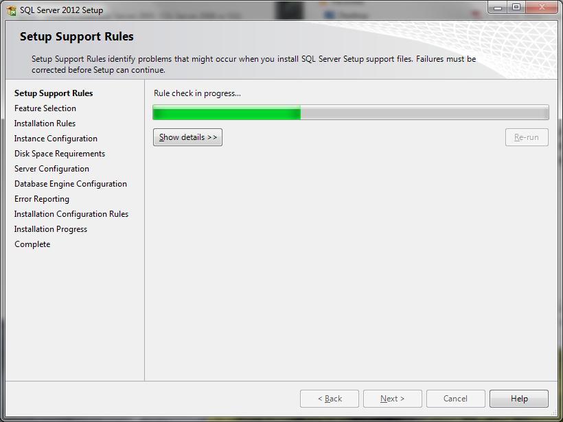 6. Setup Support Rules will run automatically and continue on to the next screen unless there is