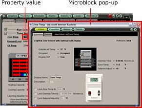Microblock pop-ups To open a microblock pop-up where you can view and change properties: Click a microblock on a Logic page Click