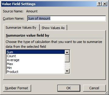 3. Drag the Values field button above the Employee field button in the Rows area under PivotTable Fields The data is now summarized first by the Values fields and then by Employee.