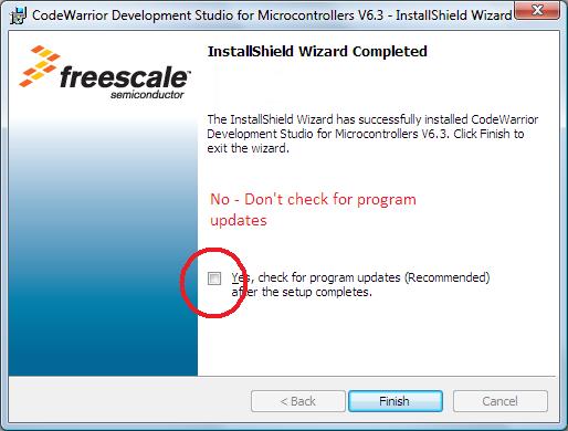 16 Figure 5: Do not check for updates when the first installer completes