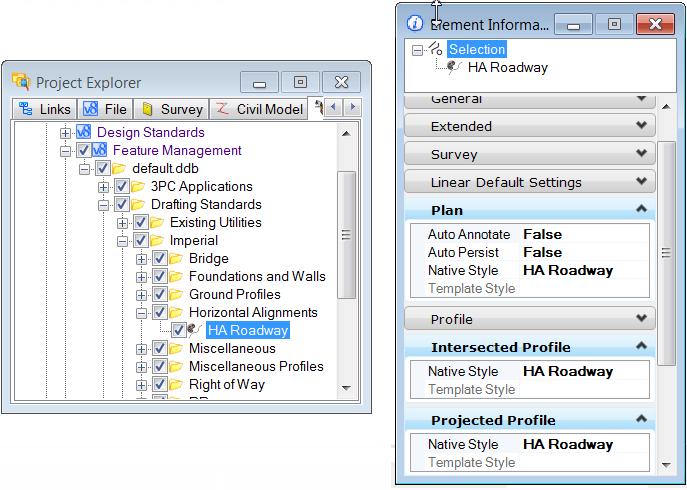 Survey features are linked separately to the Survey Manager Database (SMD) in XML format.