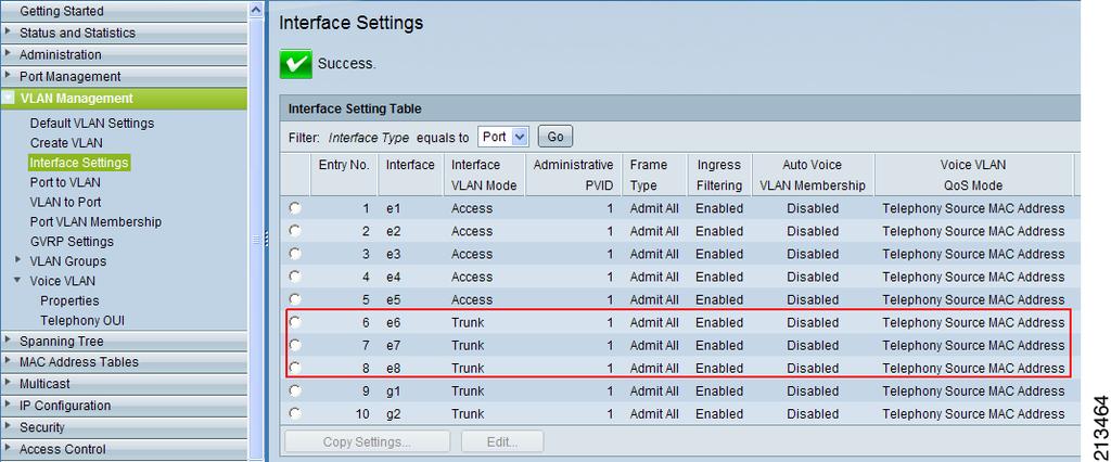 Smart Designs Application Note Changing VLAN Interface Settings As per factory-default settings, all switchports of the Cisco Small Business 300 Series switches are configured as trunk, with default
