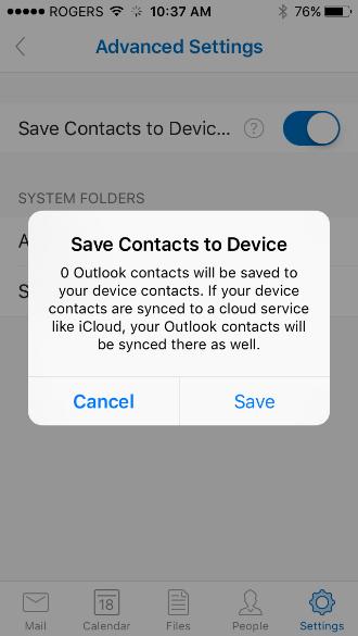 Sync Your Contacts You will need to sync your Outlook contacts to the native ios app.