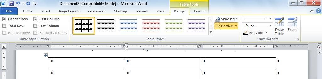 CONTEXTUAL TABSETS When certain objects in a document (such as a table) are selected, contextual