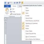 Quick Access Toolbar Located at the top left.