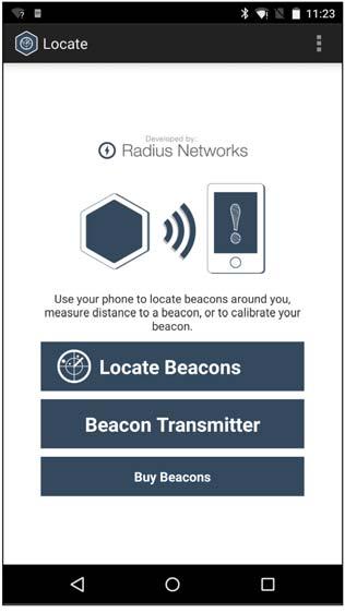 Example Projects 6. Click the Locate Beacons button to start scanning for beacons (see Figure 4-65)