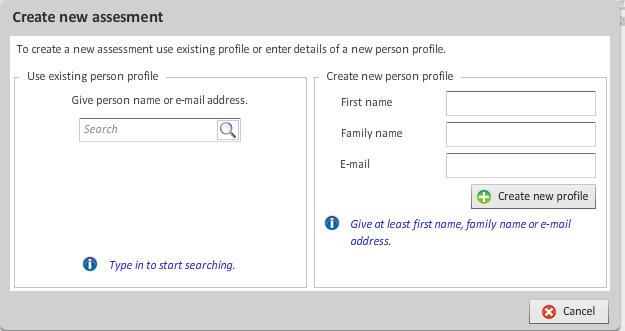 9 You can also create a new individual assessment directly from the Home page by selecting Create new assessment.
