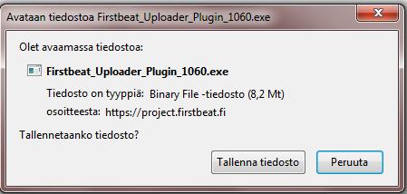 11 2.4. Firstbeat Uploader plugin installation Firstbeat Uploader Plugin is required for preparing devices and uploading data from Firstbeat Bodyguard 2 directly in the Analysis server.